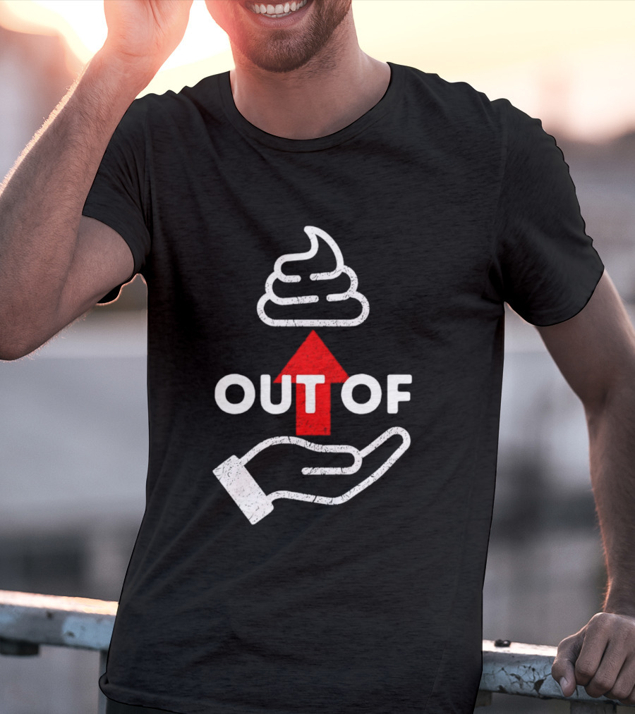 Poop Emoji Hand Gesture Out Of Luck Up Arrow T-Shirt