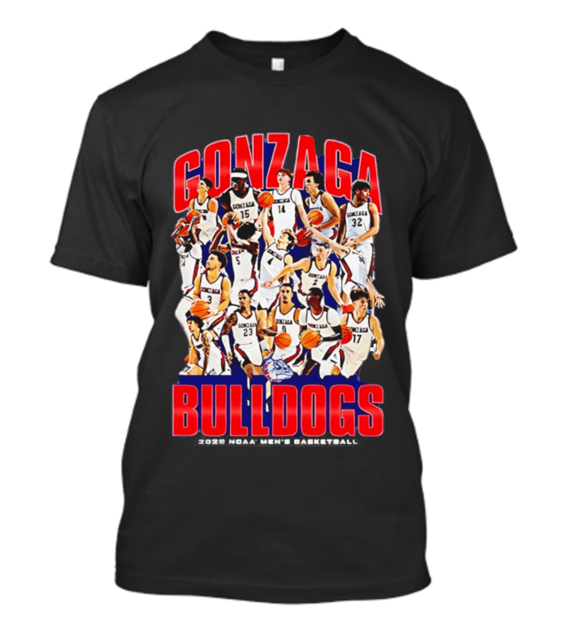 Gonzaga Bulldogs Men's Basketball March Madness 2026 Team Collage T-Shirt