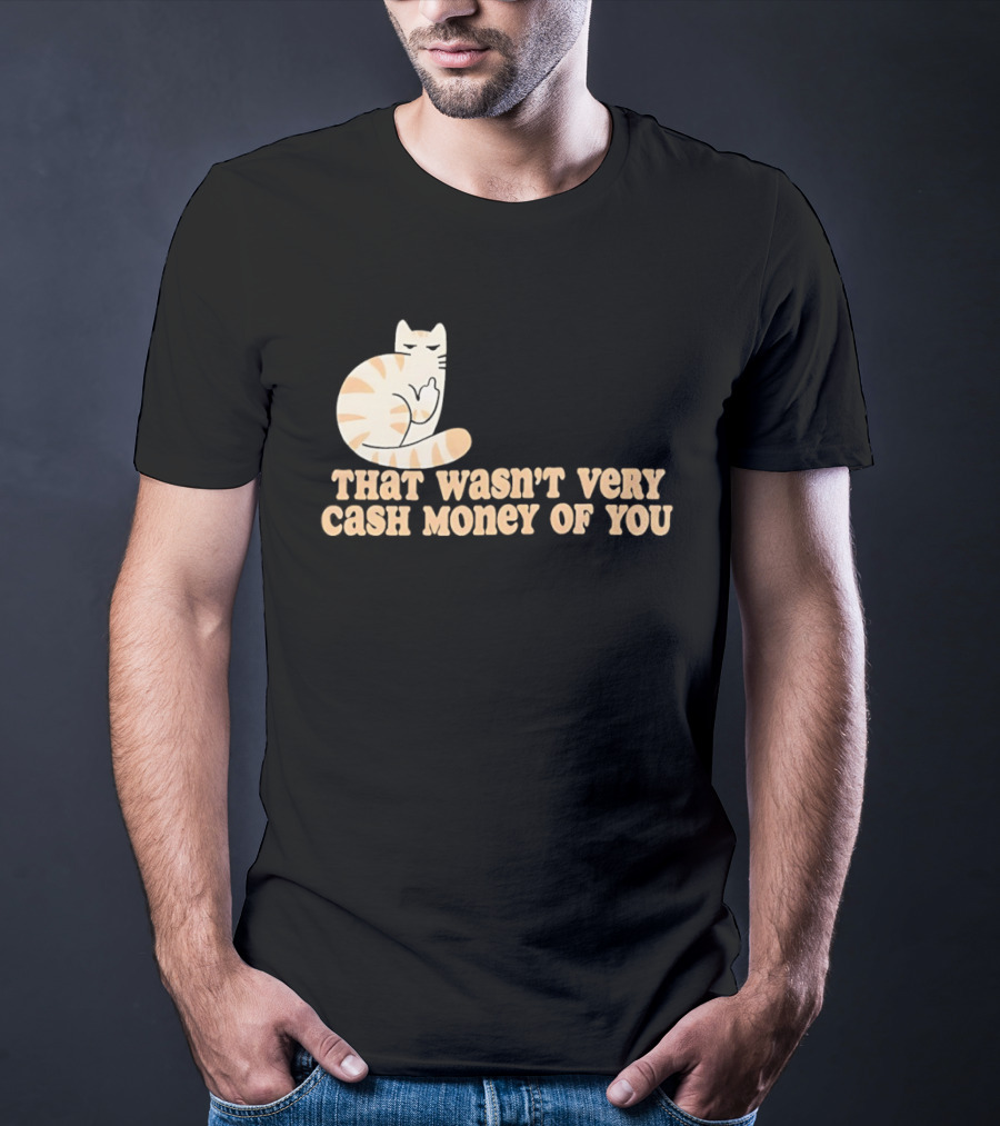 Tabby Cat Middle Finger That Wasn't Very Cash Money Of You T-Shirt