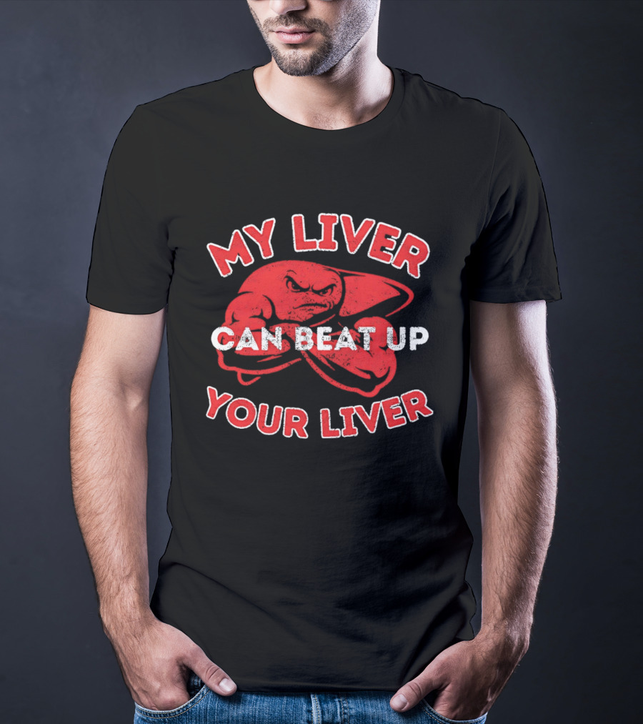 My Liver Can Beat Up Your Liver Red Boxing Gloves T-Shirt