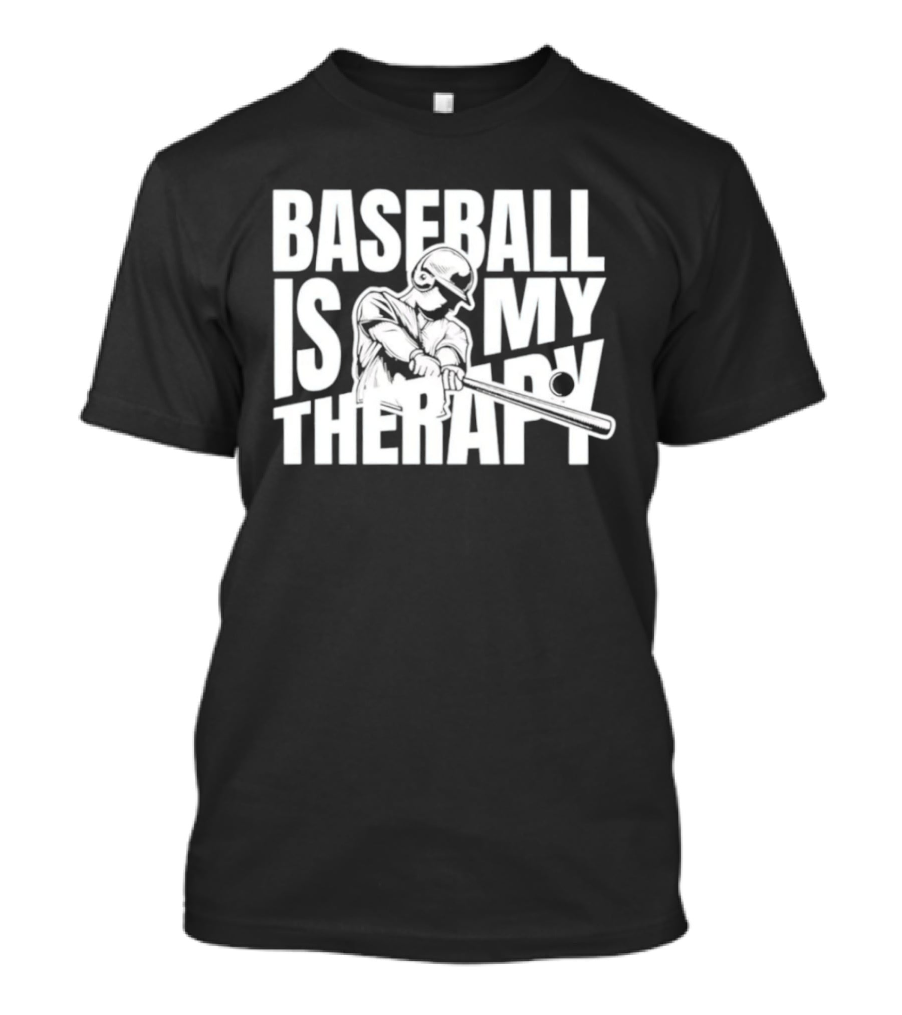 Baseball Is My Therapy Player Hitting Ball T-Shirt