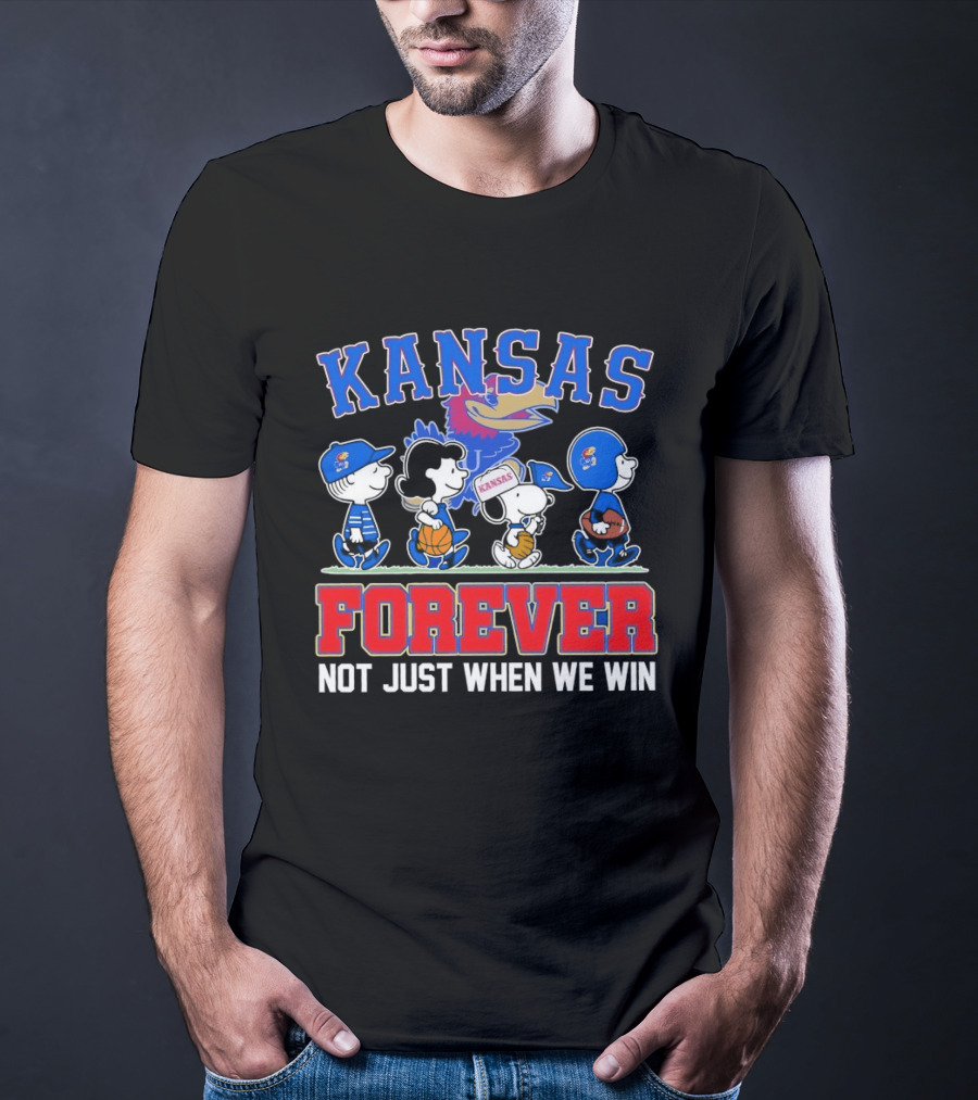 Kansas Jayhawks X Peanuts Abbey Road Forever Not Just When We Win T-Shirt