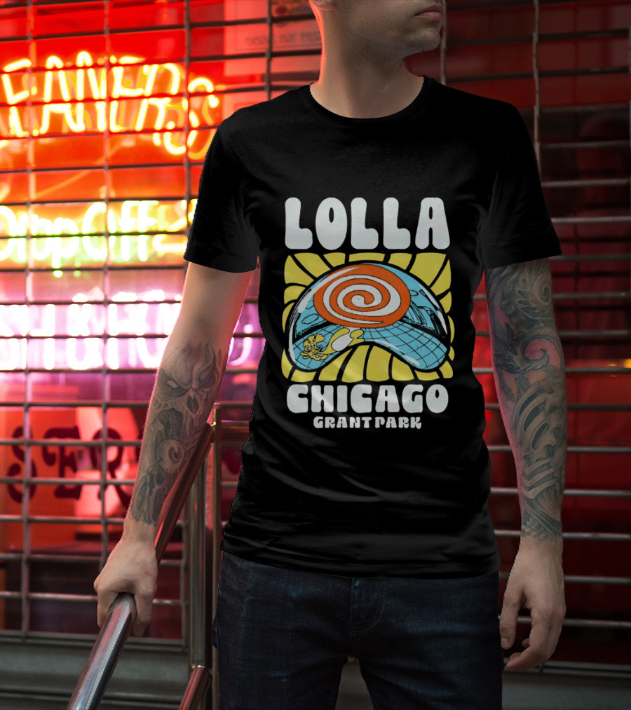 Lolla Chicago Grant Park Swirl Hat Summer Sunburst T-Shirt