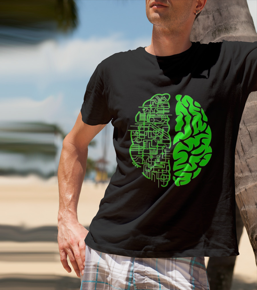 Mind Vs Machine Circuitry Brain Dual Personality T-Shirt