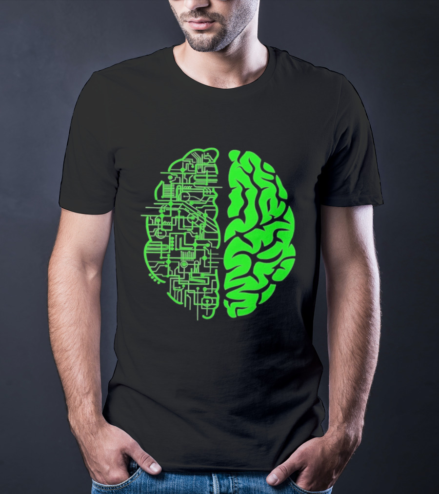 Mind Vs Machine Circuitry Brain Dual Personality T-Shirt