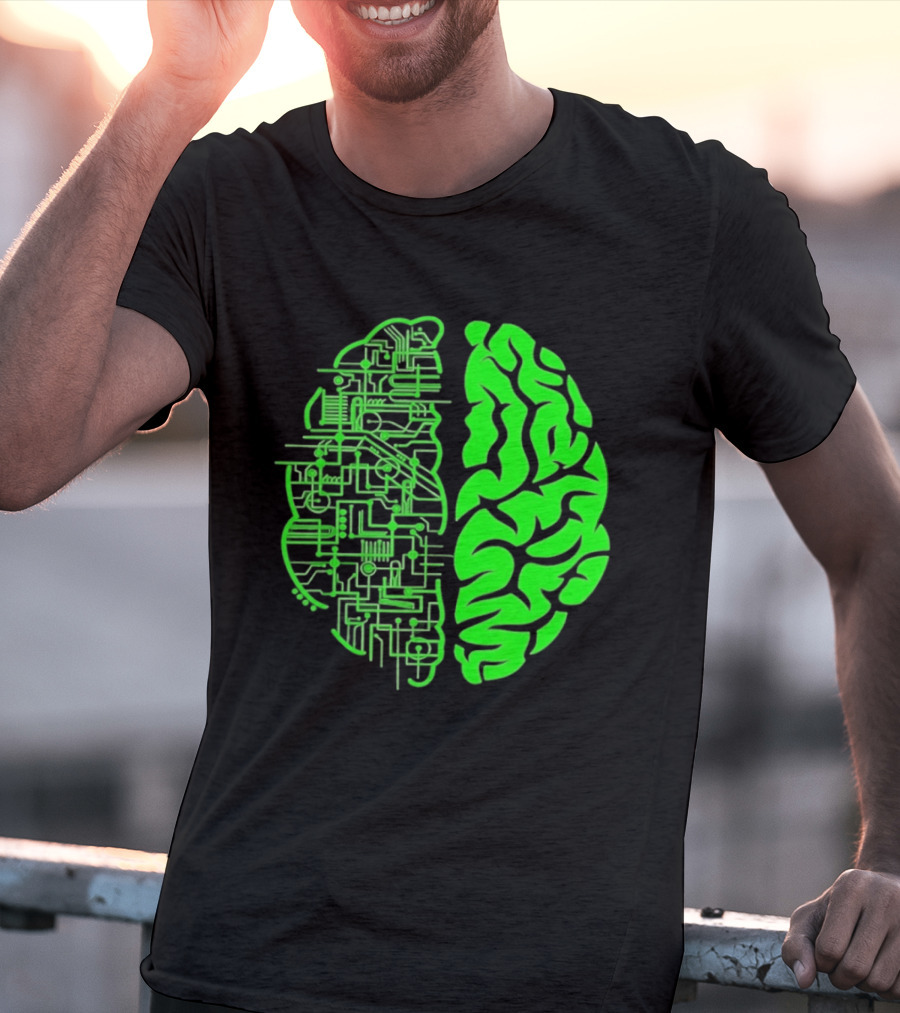 Mind Vs Machine Circuitry Brain Dual Personality T-Shirt