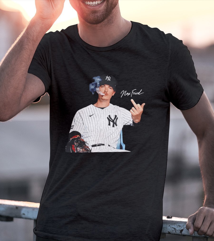 Max Fried New York Yankees Middle Finger Gesture Smoking 2026 T-Shirt
