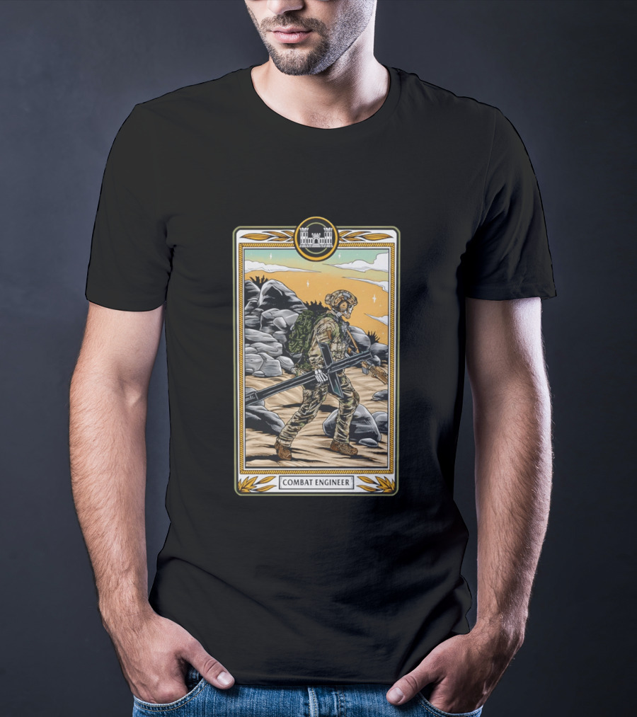 Combat Engineer Tactical Card Soldier With Gear T-Shirt