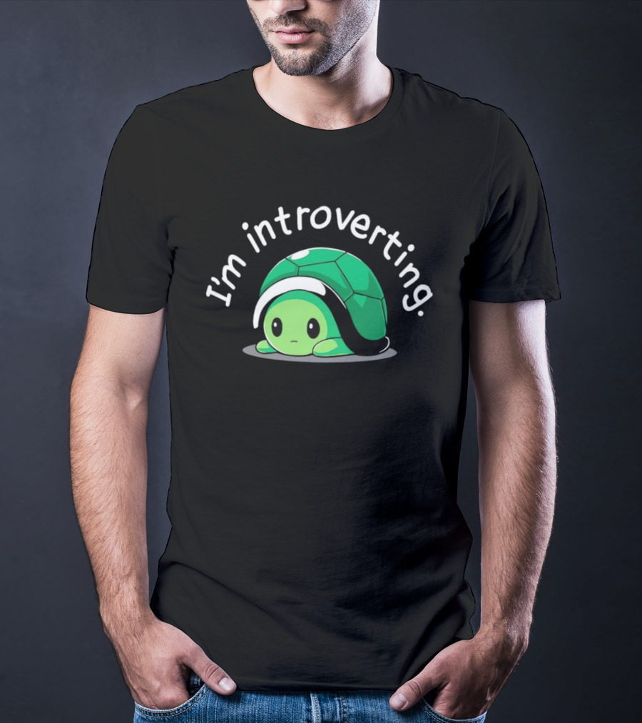 I'm Introverting Cute Green Turtle T-Shirt