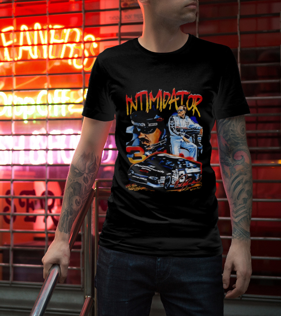 Dale Earnhardt Sr Intimidator NASCAR Racing Legend Number 3 Car Simpson Wrangler T-Shirt