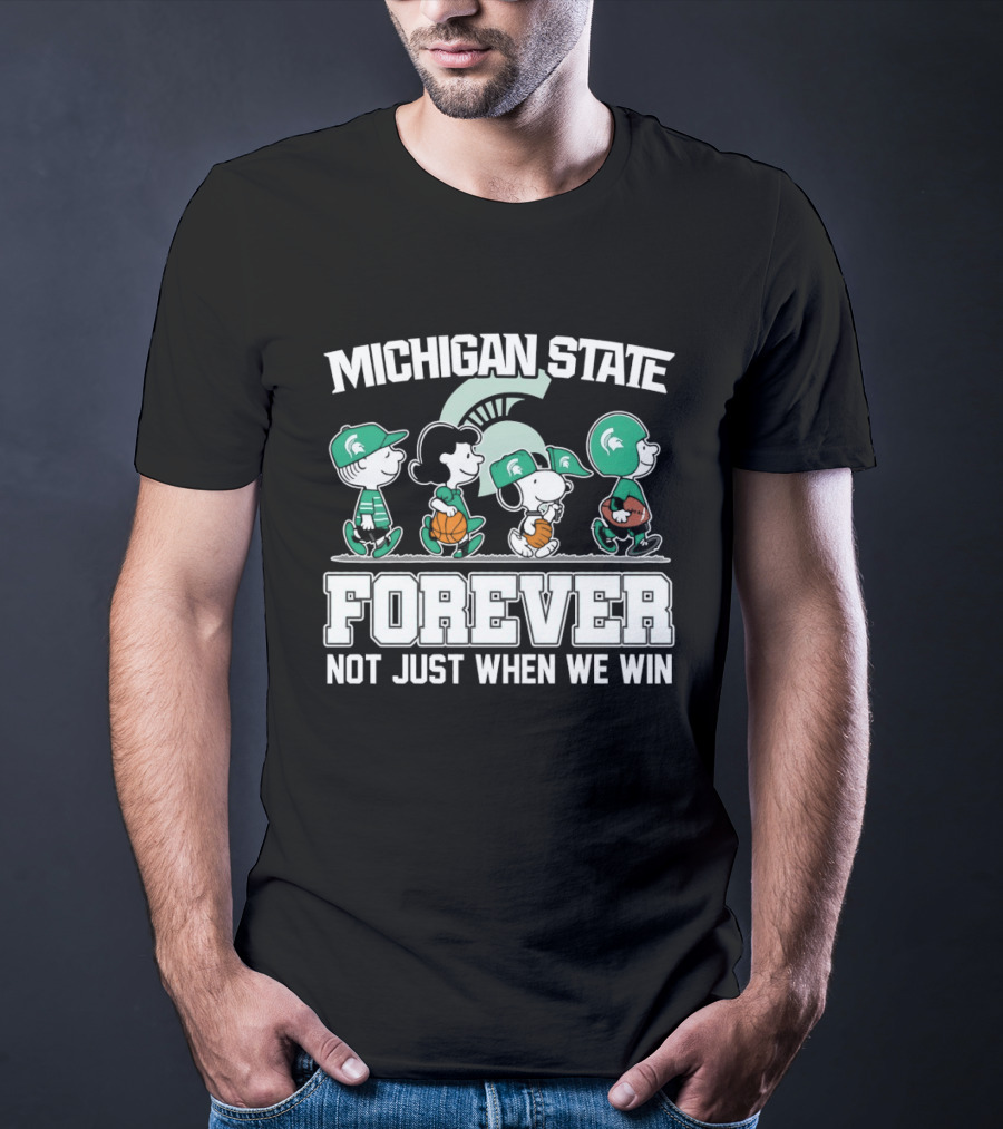 Michigan State Spartans Peanuts Abbey Road Forever Not Just When We Win T-Shirt