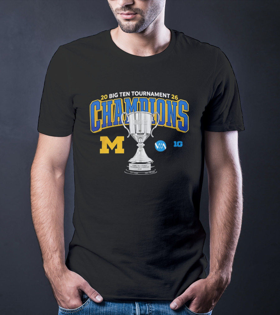 Michigan Wolverines 2026 Big Ten Tournament Champions Trophy T-Shirt