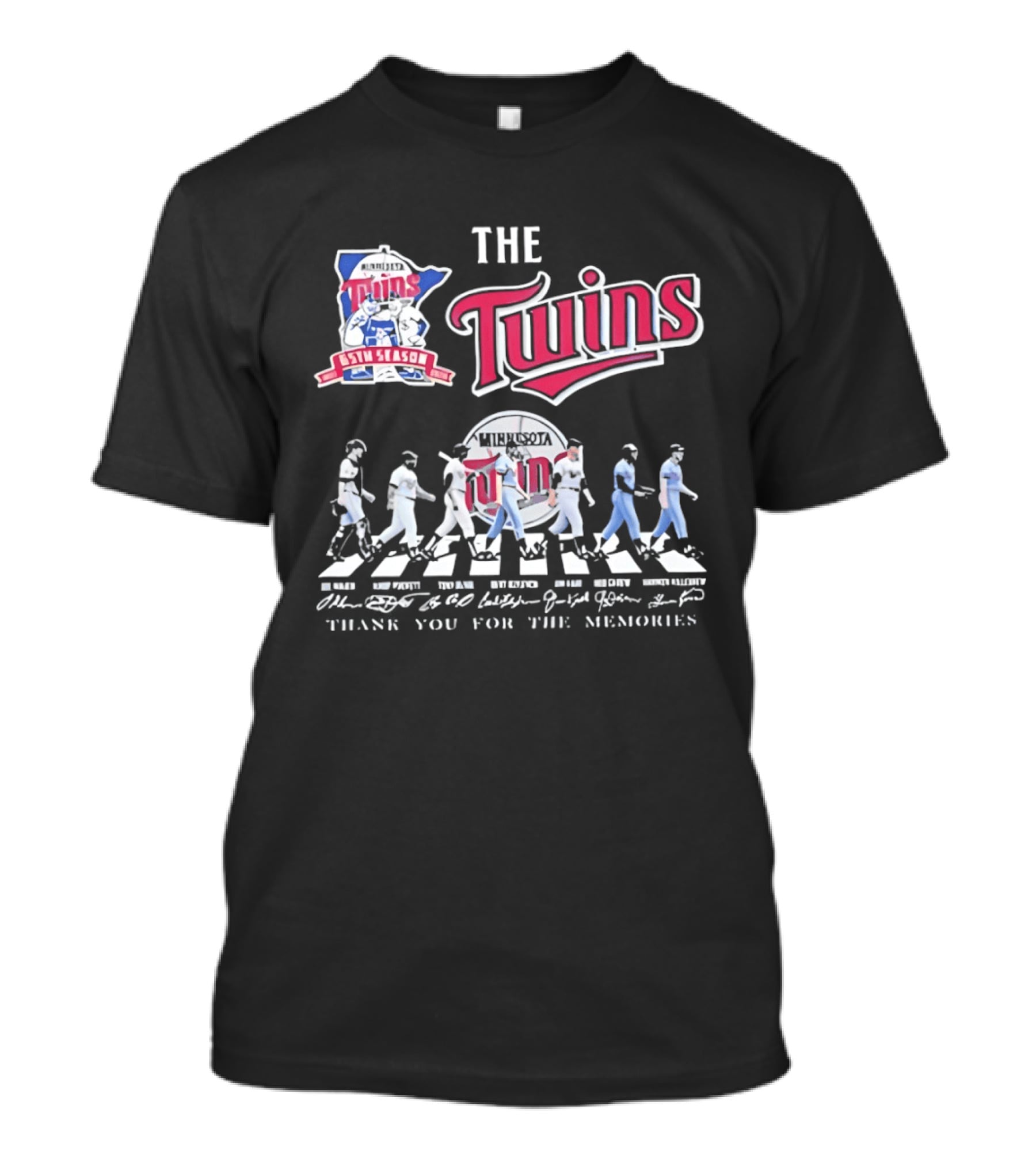 The Twins Minnesota 65th Season Thank You For The Memories Abbey Road Baseball Players T-Shirt