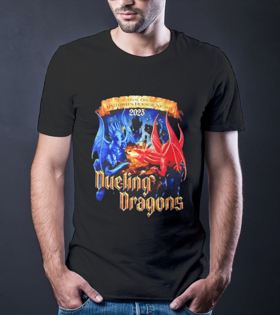 Universal Orlando Halloween Horror Nights 2023 Dueling Dragons T-Shirt