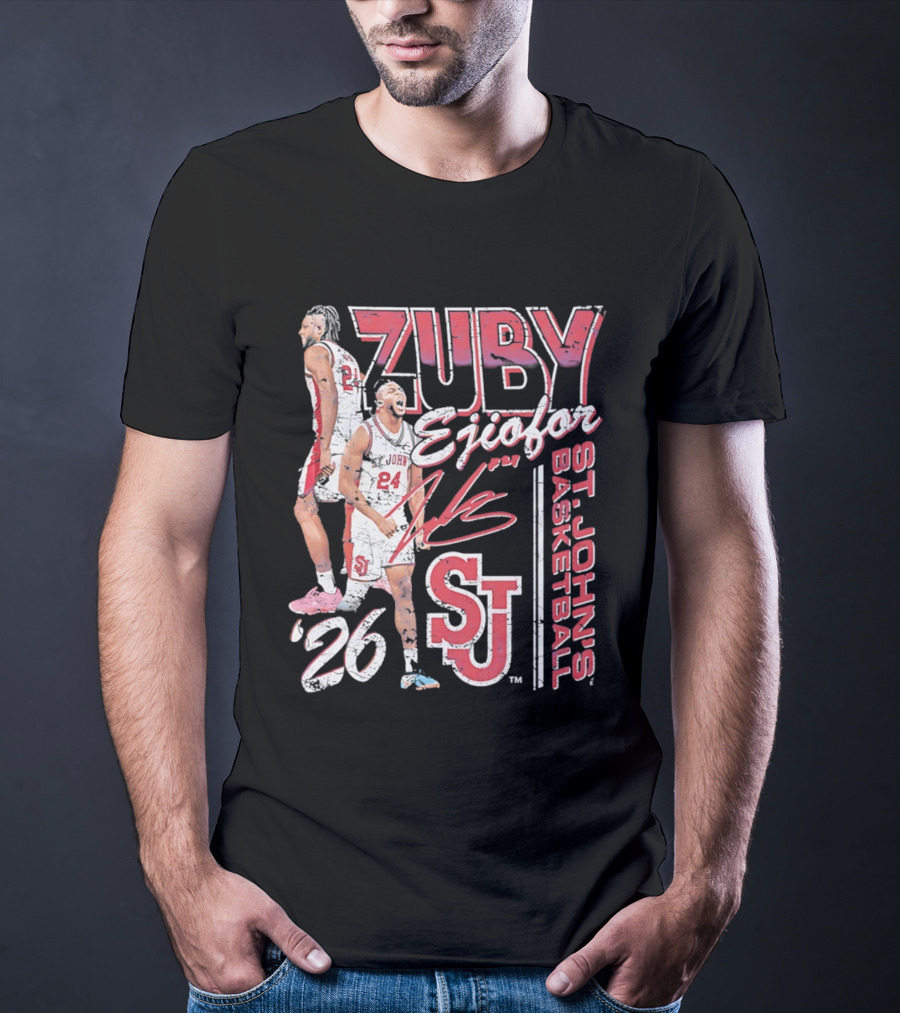 Zuby Ejiofor St. John's Basketball 26 SJ Red Storm 90s T-Shirt