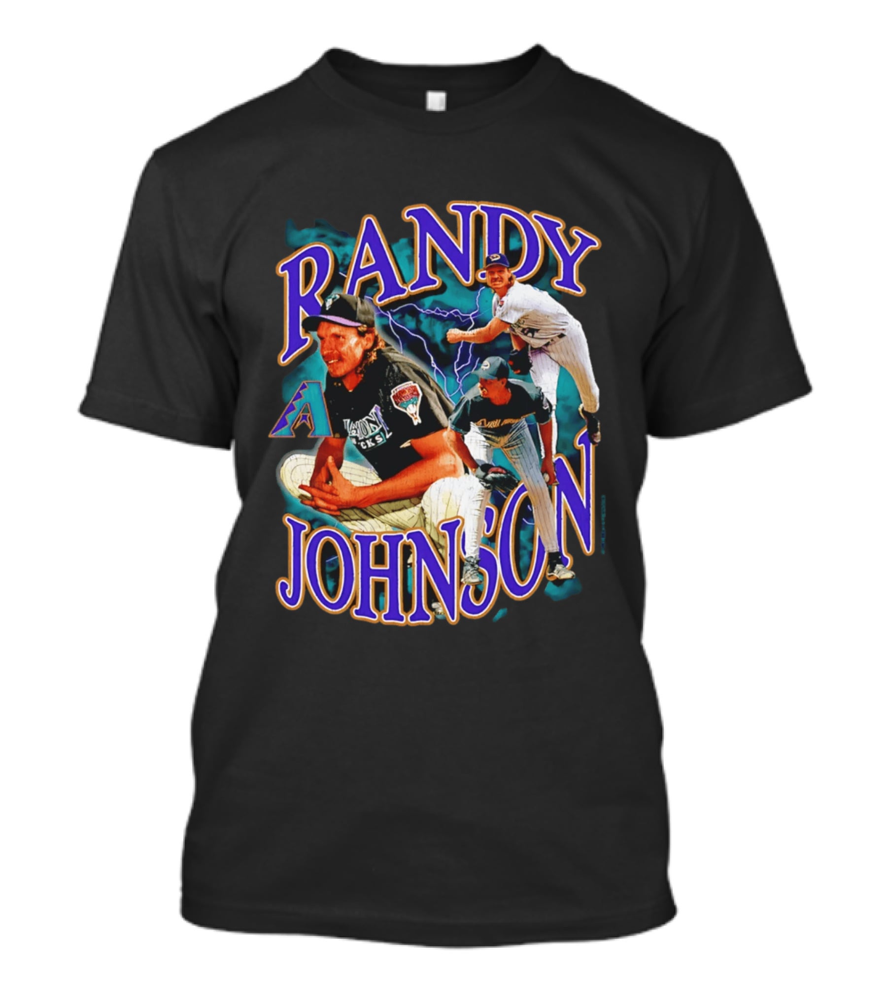 Randy Johnson Arizona Diamondbacks Collage Player '26 Lightning Pitcher T-Shirt