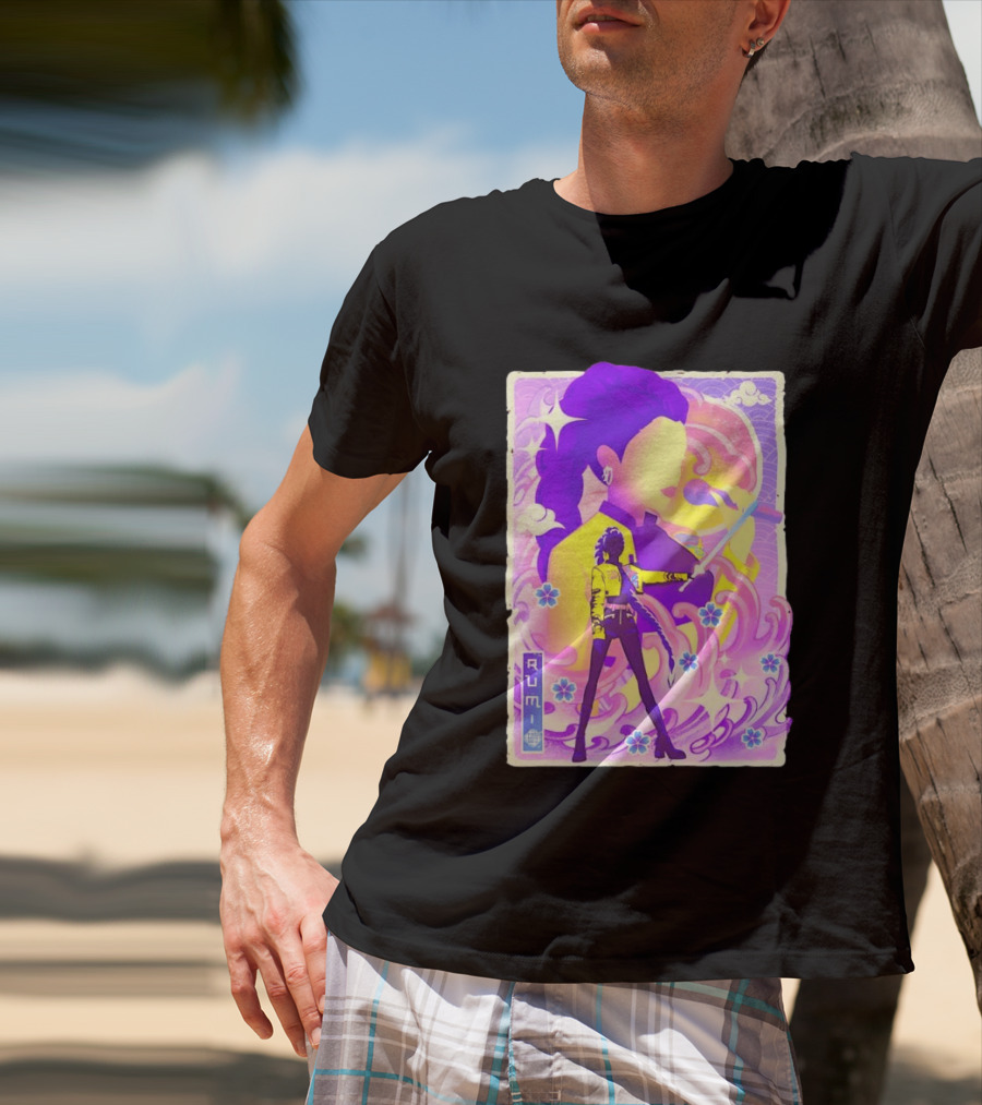Rumi KPop Demon Hunters Musha E Floral Warrior T-Shirt