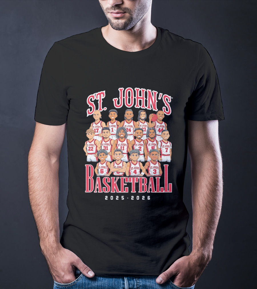 St. John's Basketball 2025 2026 Team Caricature T-Shirt