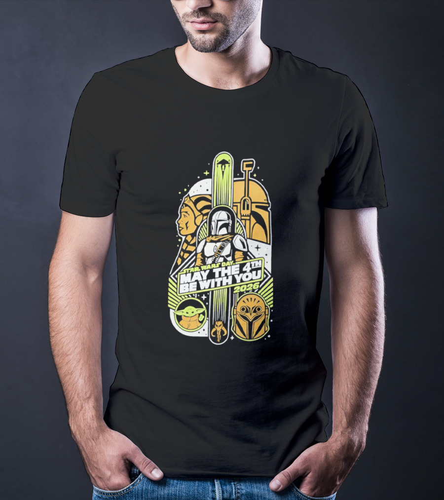 Star Wars Day May The 4th Be With You 2026 Yoda Boba Fett Celebration T-Shirt