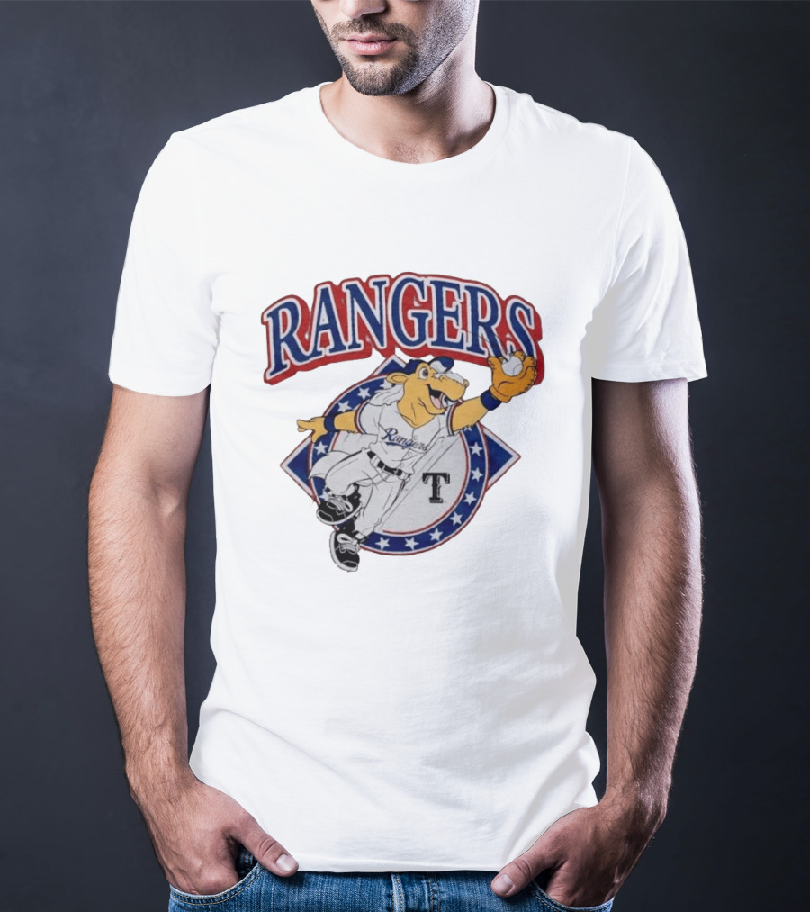 Rangers Captain Texas Mascot Baseball Icon Homage T-Shirt