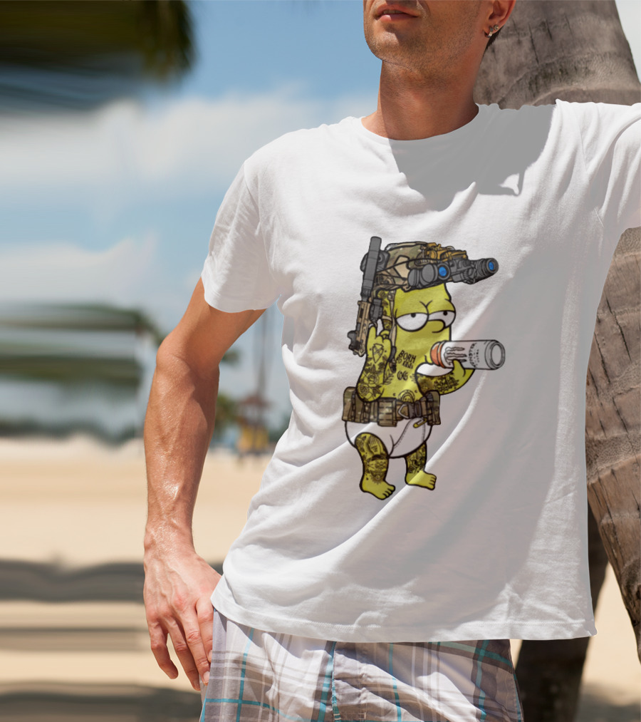 Bart Simpson Tactical Gear Night Vision Tattoo Parody Yung Bart T-Shirt