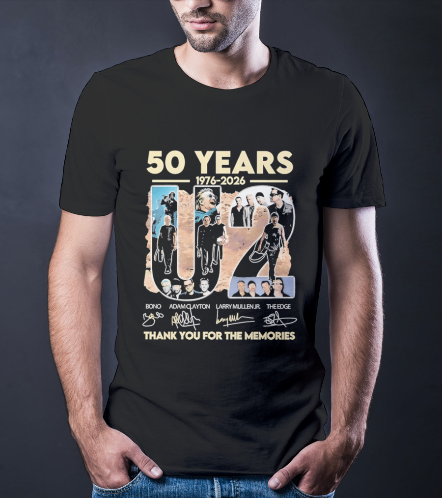 50 Years 1976 2026 U2 Bono Adam Clayton Larry Mullen The Edge Thank You For The Memories T-Shirt