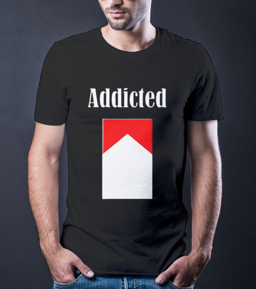 Addicted Cigarette Box Red And White T-Shirt