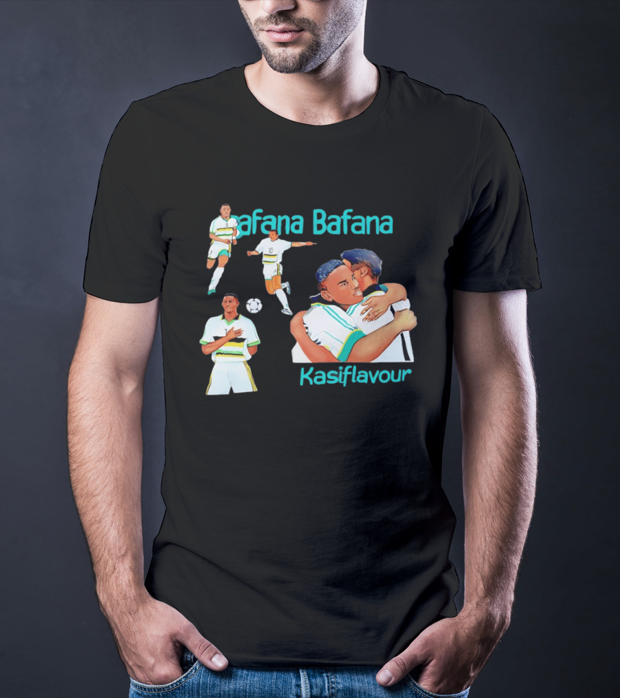 Bafana Bafana Kasi Flavour South African Football Players With Soccer Ball And Embrace T-Shirt