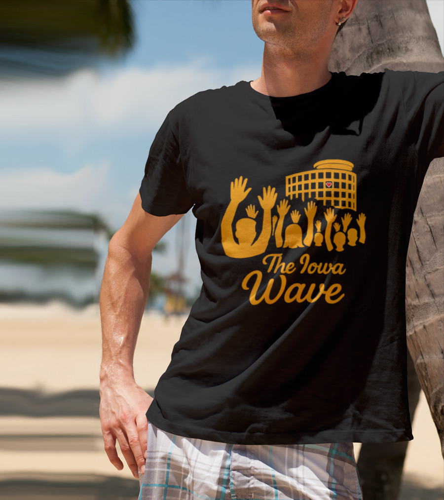 Iowa Hawkeyes The Iowa Wave Hospital Heart Gesture Iconic Fan Tradition T-Shirt