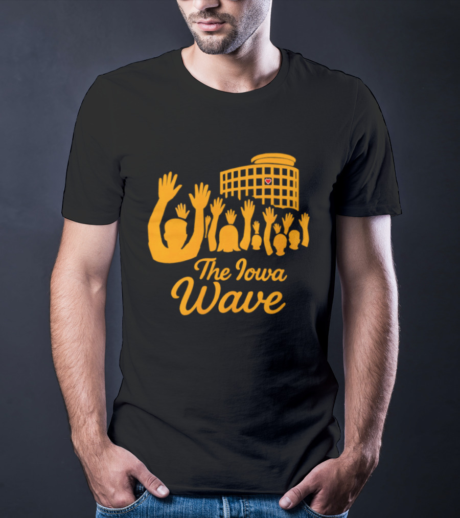 Iowa Hawkeyes The Iowa Wave Hospital Heart Gesture Iconic Fan Tradition T-Shirt