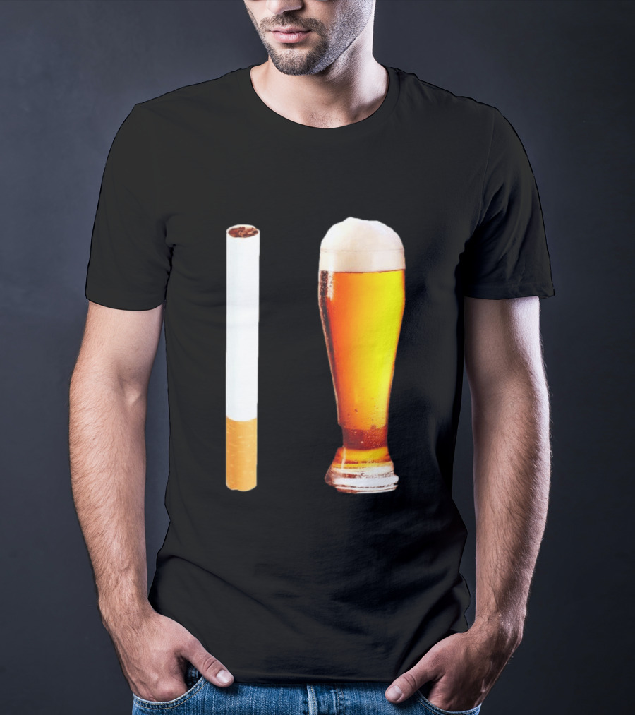 Cigarette And Beer Combo Classic Symbolic Pair T-Shirt