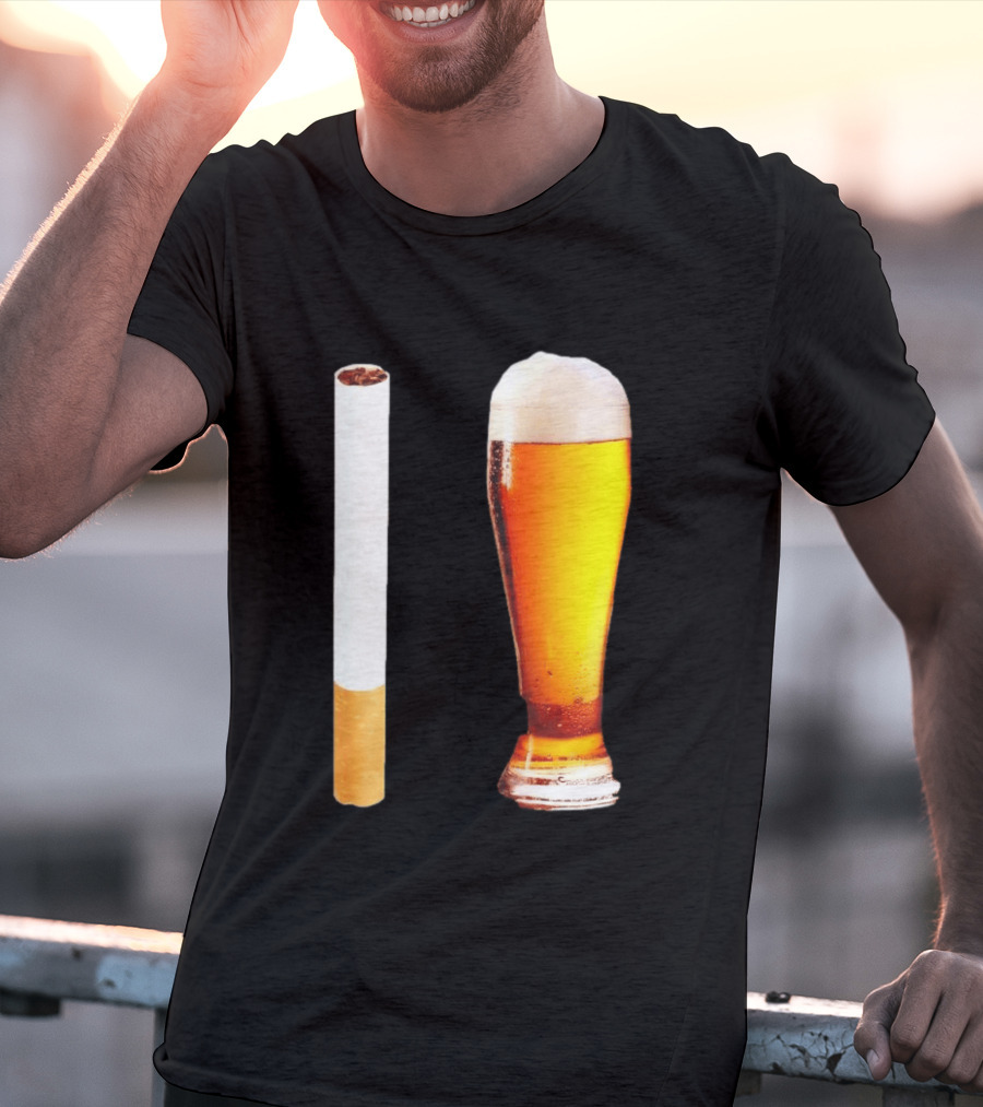 Cigarette And Beer Combo Classic Symbolic Pair T-Shirt