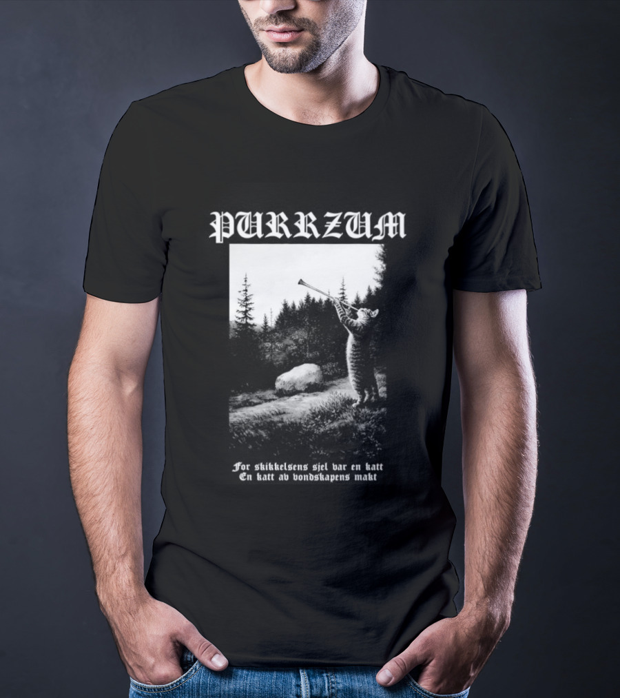 Purrzum Skikkelsens Sjel Var En Katt En Katt Av Vondskapens Makt Filosofem T-Shirt