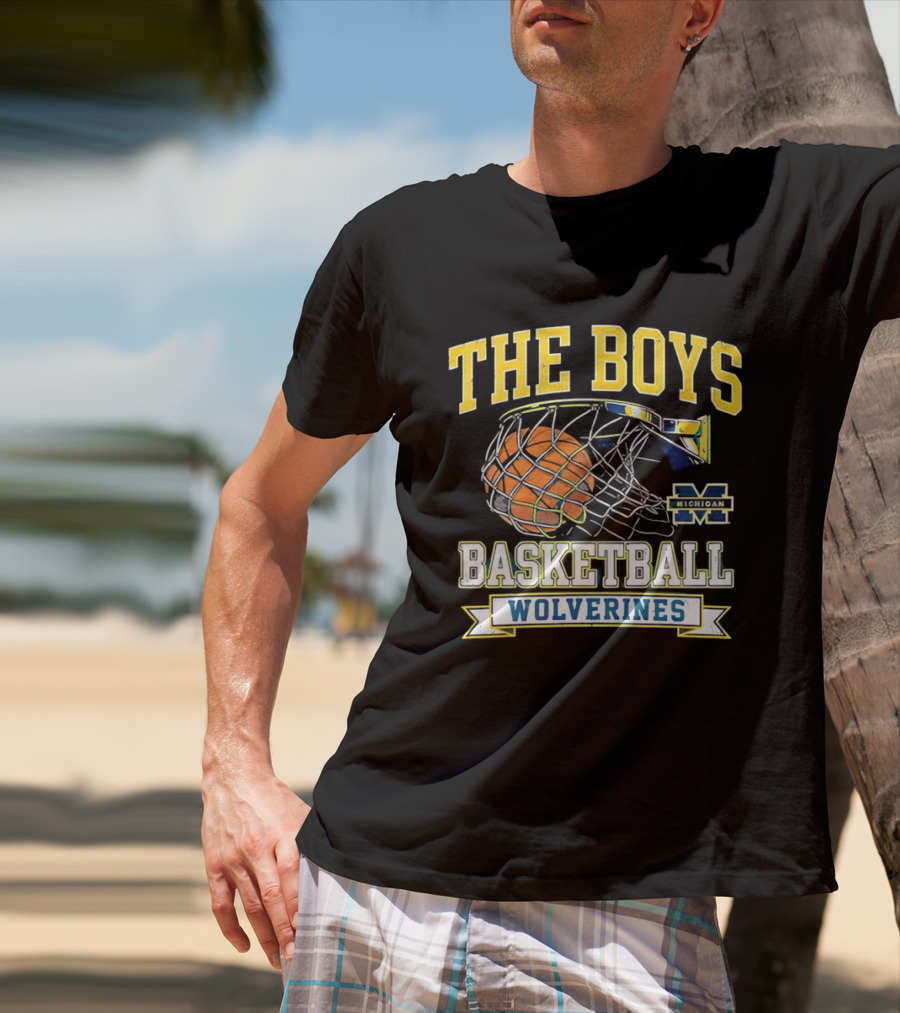 The Boys Basketball Wolverines Michigan M Hoops Sports Team T-Shirt