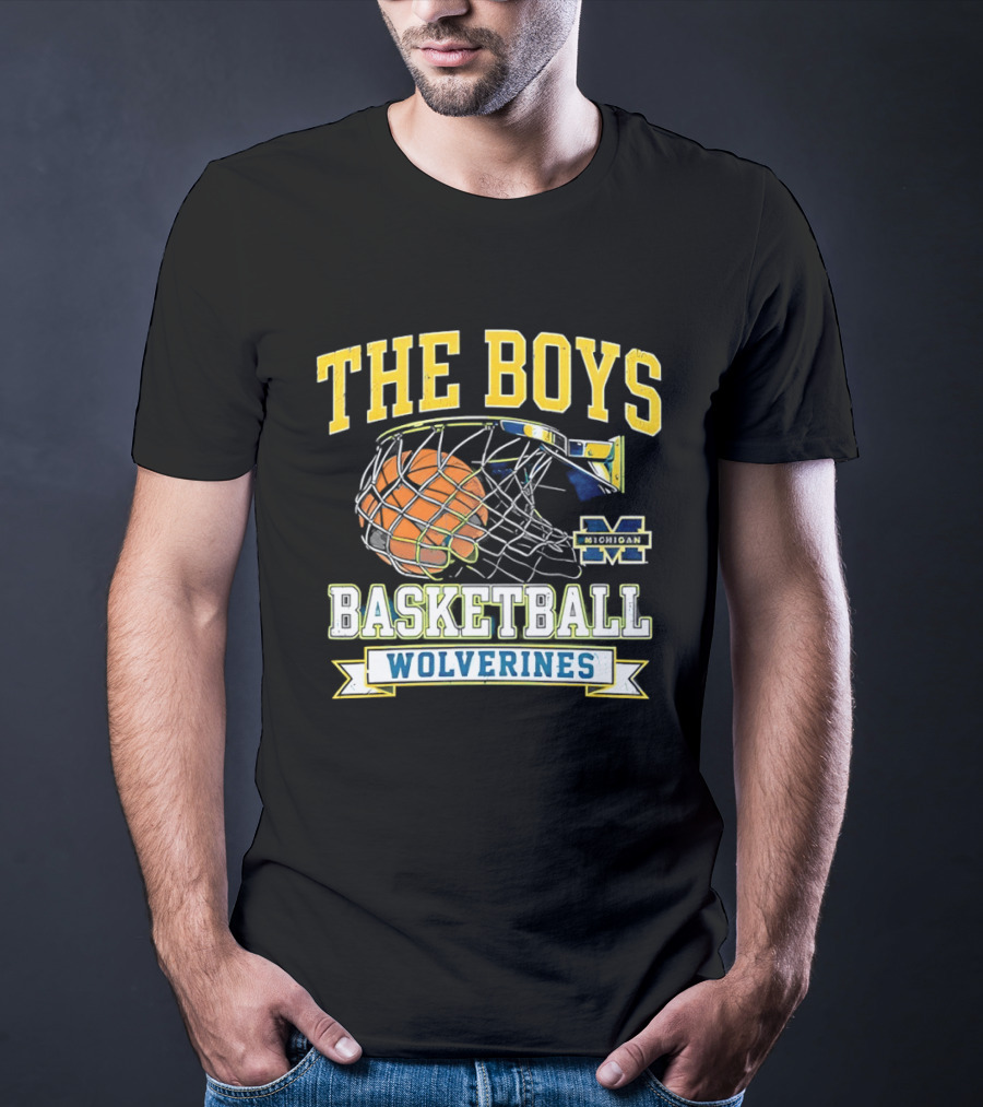 The Boys Basketball Wolverines Michigan M Hoops Sports Team T-Shirt
