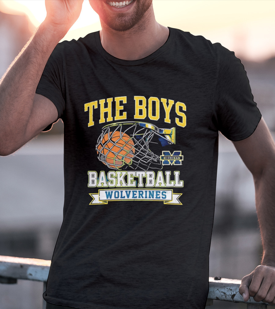 The Boys Basketball Wolverines Michigan M Hoops Sports Team T-Shirt