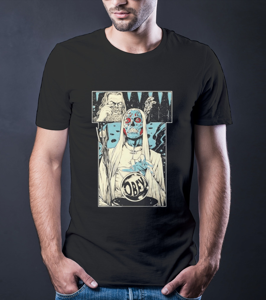 The Lord Of Obedience Obey Visionary Collide They Live X Lord Of The Ring T-Shirt