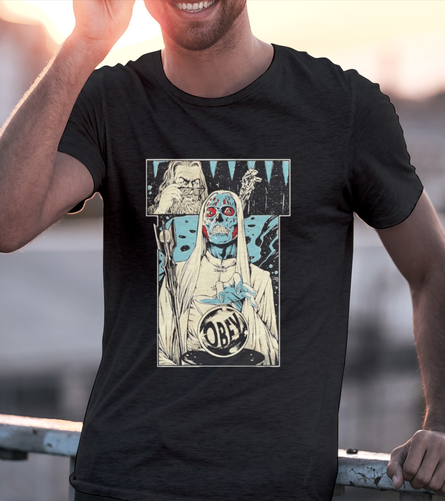 The Lord Of Obedience Obey Visionary Collide They Live X Lord Of The Ring T-Shirt