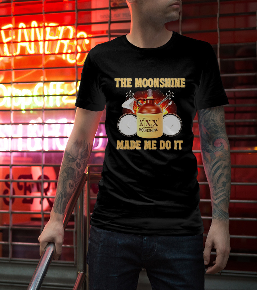 The Moonshine Made Me Do It Jug And Instruments T-Shirt