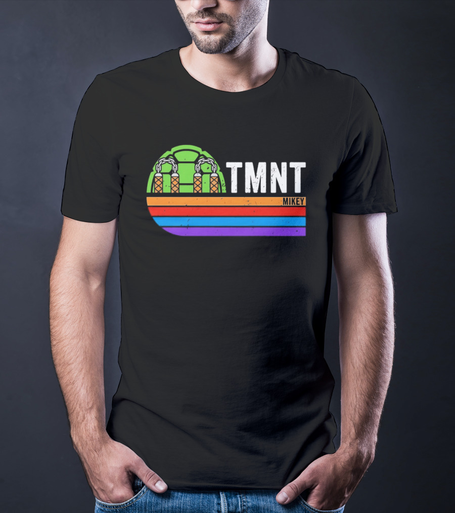 TMNT Michelangelo Mikey Retro Style Ninja Turtle T-Shirt