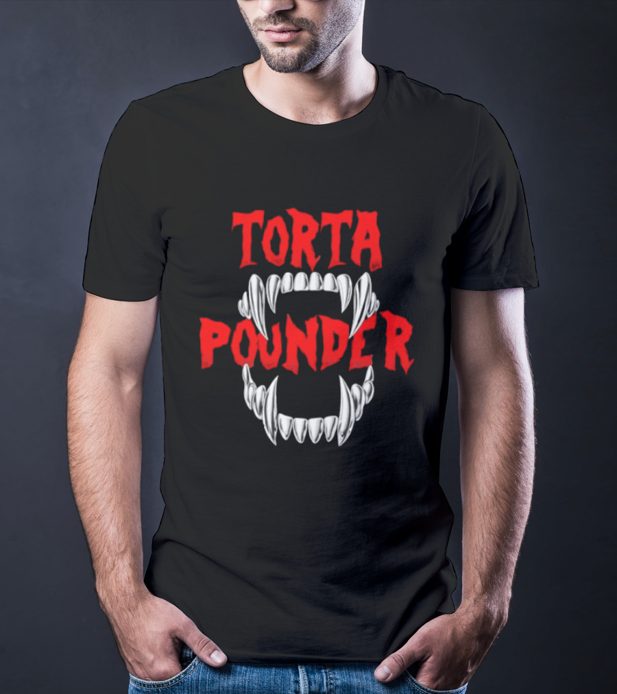 Torta Pounder Vampire Fangs Bold Red T-Shirt