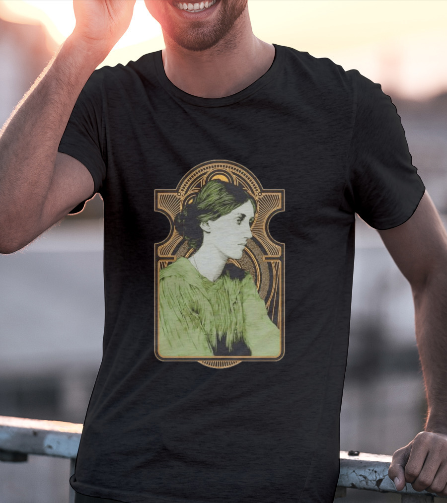 Virginia Woolf Nouveau Art Deco Style Green Dress T-Shirt