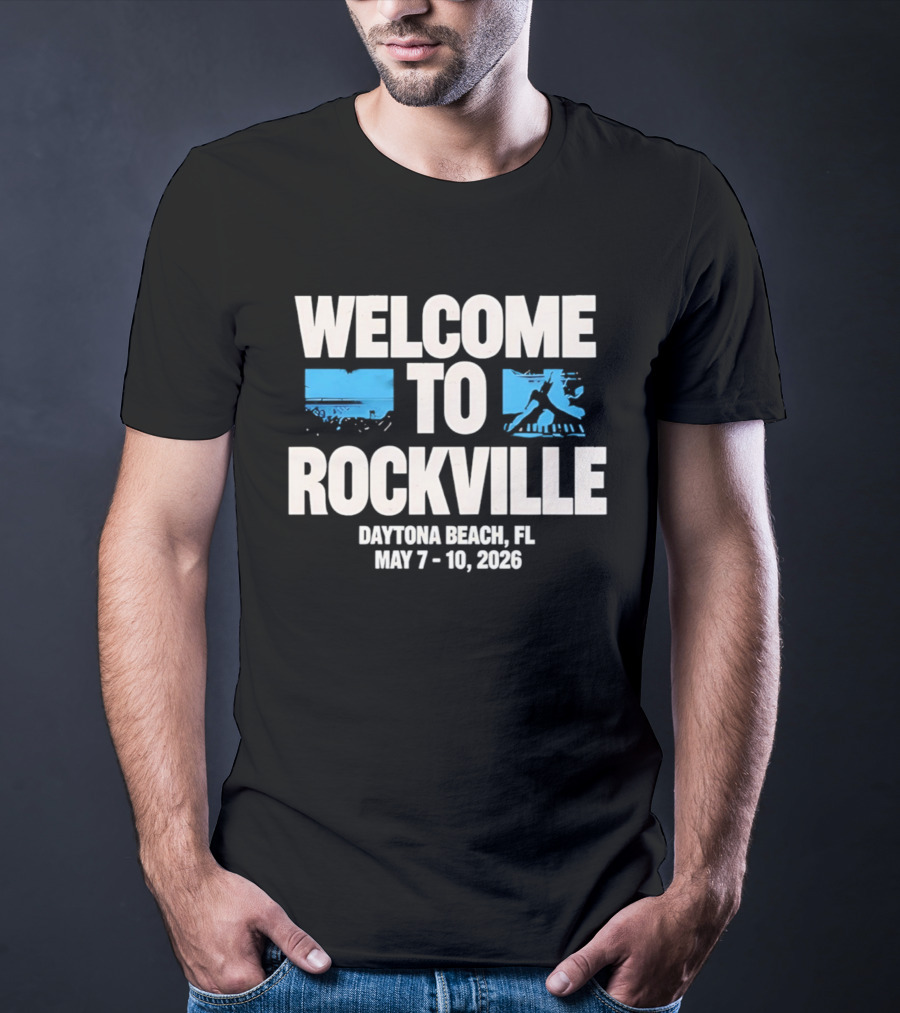 Welcome To Rockville Daytona Beach FL May 7 10 2026 Blue Stage T-Shirt