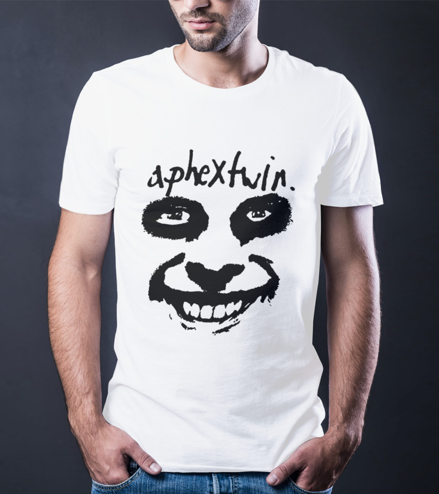 Aphex Twin Handwritten Logo With Distorted Face T-Shirt