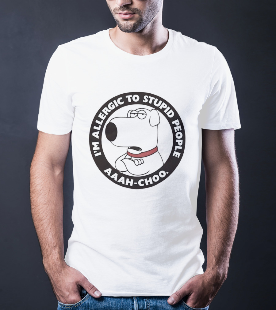 I'm Allergic To Stupid People Aaah Choo Red Collar Dog T-Shirt