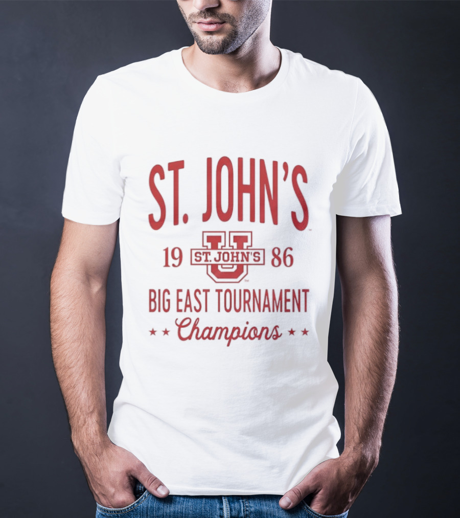 St. John's Red Storm 1986 Big East Tournament Champions NCAA Basketball T-Shirt