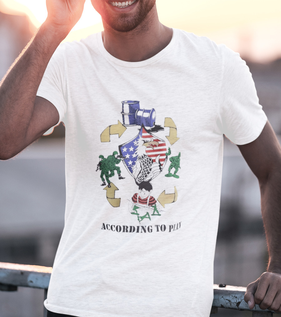 Eagle USA Flag Stars Stripes Train Arrows According To Plan T-Shirt