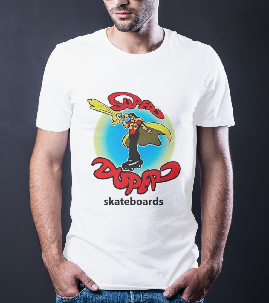 Super Duper Skateboards Comic Hero SD Cape And Lightning T-Shirt
