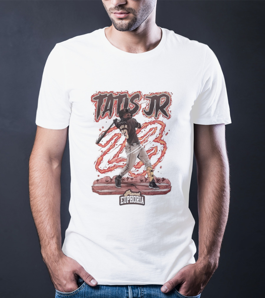 Fernando Tatis Jr San Diego Padres MLB Number 23 Fire Batting Euphoria T-Shirt