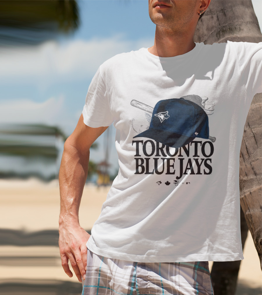 Toronto Blue Jays Baseball Cap And Bat Motif '47 T-Shirt
